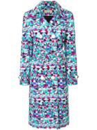 Emilio Pucci Printed Trench Coat - Blue