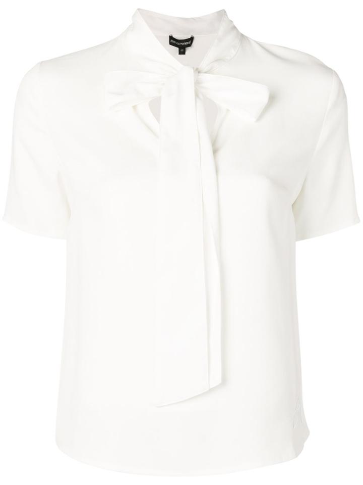 Emporio Armani Bow Tie Blouse - White