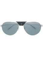 Cartier Leather Top Bar Sunglasses - Metallic