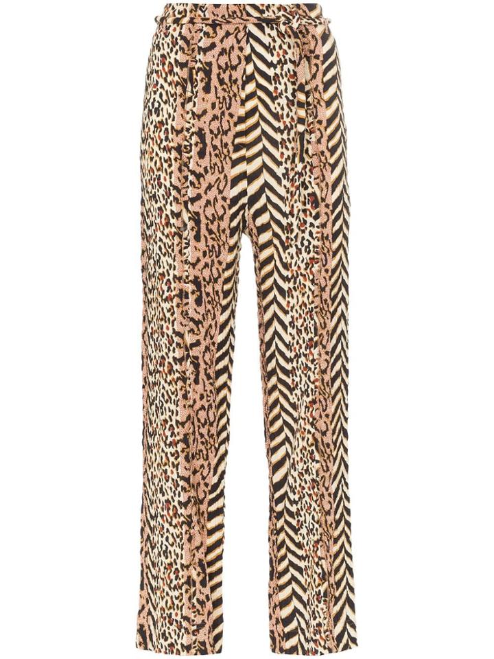 Nanushka Luma Animal-print Trousers - Brown