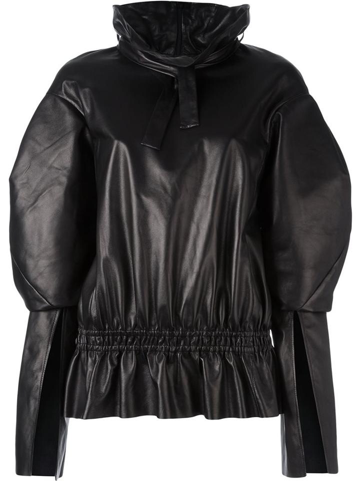 Drome Gathered Leather Blouse