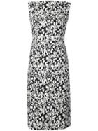 Paule Ka Floral Print Fitted Dress, Women's, Size: 6, Black, Cotton/spandex/elastane