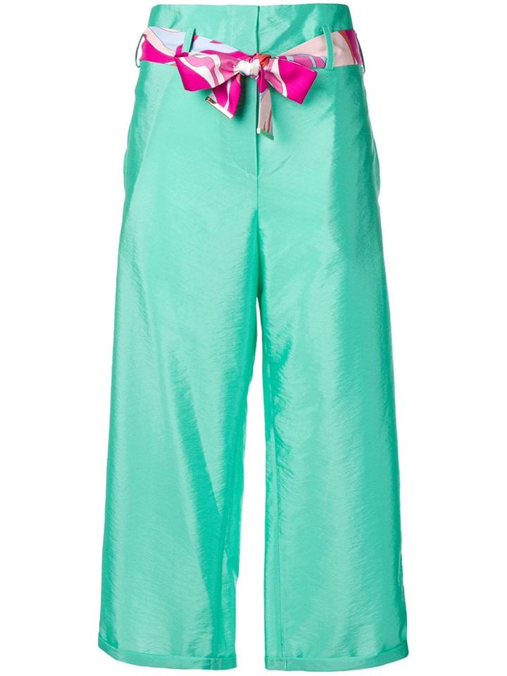 Emilio Pucci Cropped Straight-leg Trousers - Blue