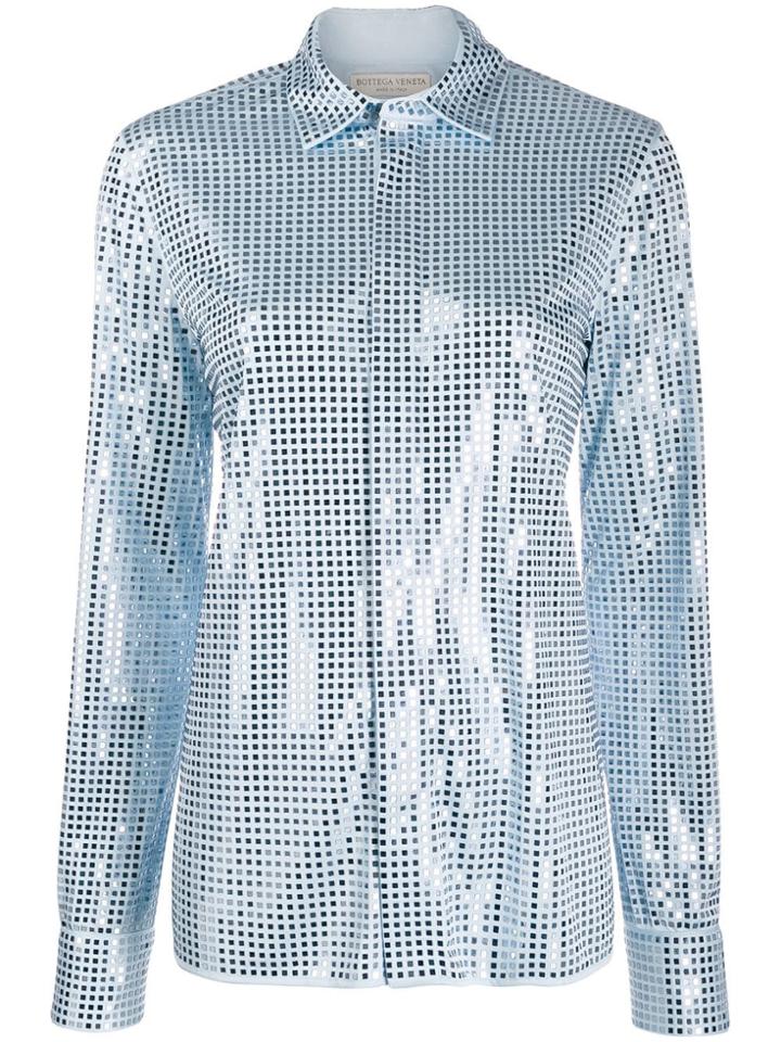 Bottega Veneta Mirror-embellished Shirt - Blue