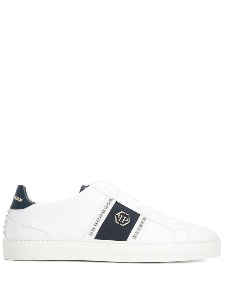 Philipp Plein Logo Studded Sneakers - White
