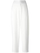 Chloé Embroidered Trim Trousers, Women's, Size: 40, White, Acetate/viscose/cotton/silk