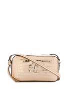 Jimmy Choo Hale Crocodile-effect Crossbody Bag - Gold
