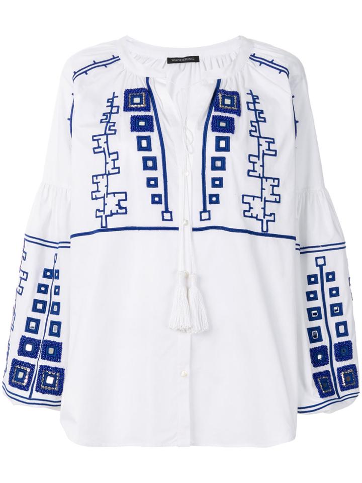 Wandering Embroidered Shirt - White