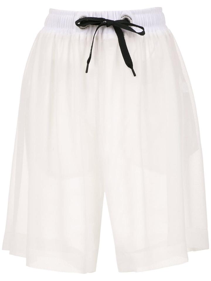 À La Garçonne Chiffon Bermuda Shorts - White