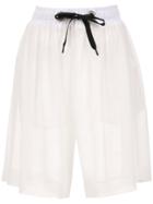 À La Garçonne Chiffon Bermuda Shorts - White
