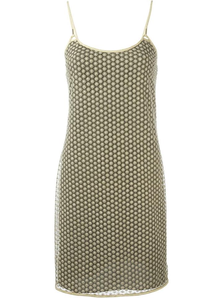 Diane Von Furstenberg 'alvera' Mini Dress, Women's, Size: 14, Grey, Polyester/spandex/elastane/metallic Fibre