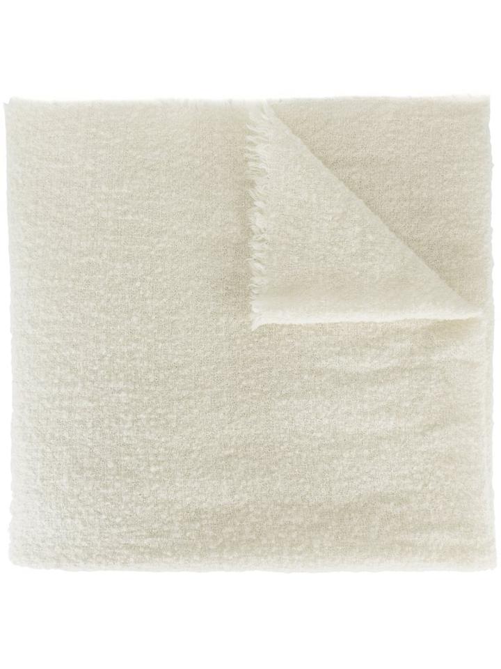 Faliero Sarti Frayed Scarf, Women's, Nude/neutrals, Polyamide/cashmere/virgin Wool