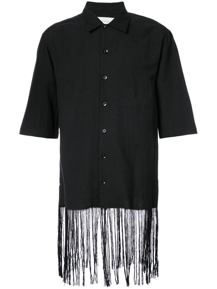 Song For The Mute Fringed Hem Shirt - Black