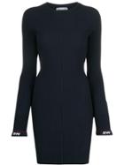 T By Alexander Wang Ribbed Flared Cuffs Dress - Blue