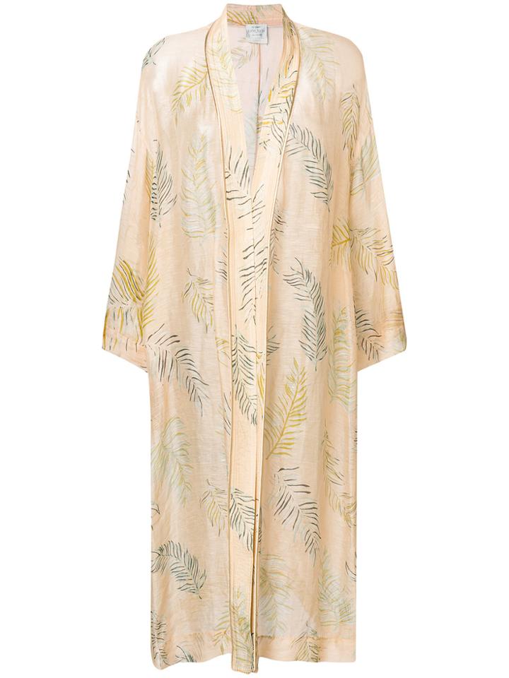 Forte Forte Plants Print Kimono Coat - Nude & Neutrals
