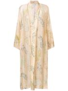 Forte Forte Plants Print Kimono Coat - Nude & Neutrals