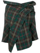 Comme Des Garçons Vintage 1999's Plaid Cropped Jacket - Green