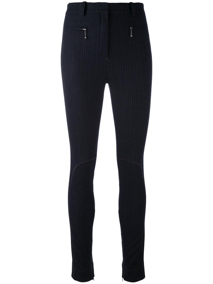 Nina Ricci - Striped Skinny Pants - Women - Lambs Wool - 40, Black, Lambs Wool