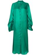 Rouge Margaux Slit Sleeve Maxi Shirt - Green