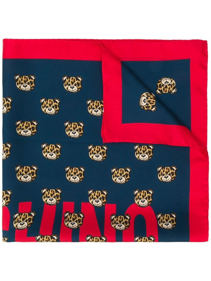 Moschino Printed Teddy Bear Scarf - Red
