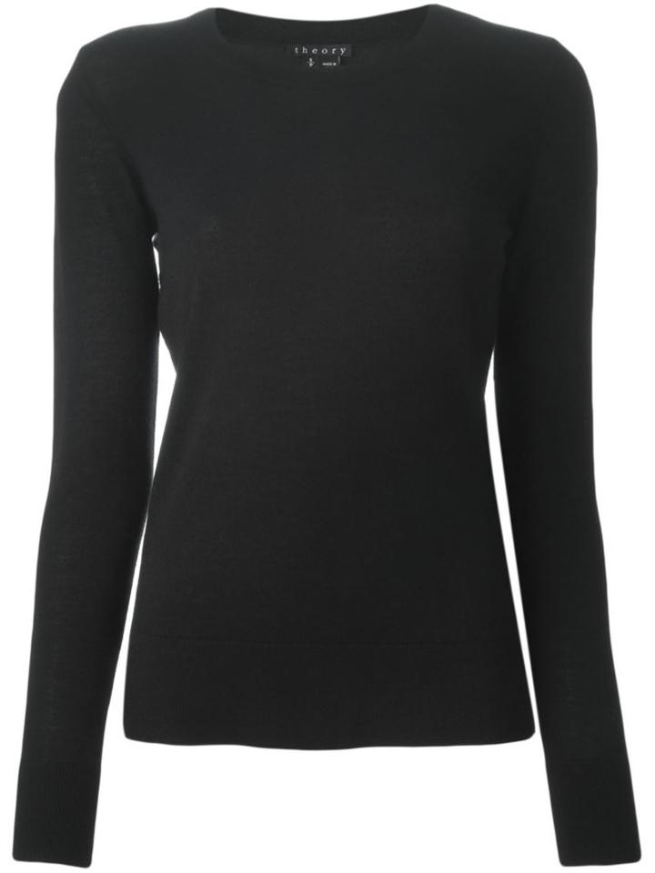 Theory Fine Knit Sweater, Women's, Size: Medium, Black, Merino