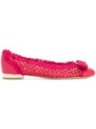Salvatore Ferragamo Woven Varina Ballet Flat - Pink & Purple