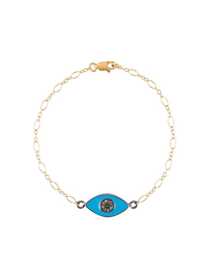 Ileana Makri Small Eye Chain Bracelet, Women's, Metallic