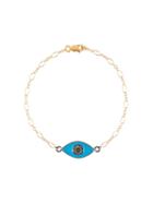 Ileana Makri Small Eye Chain Bracelet, Women's, Metallic