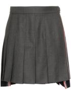 Thom Browne High Waisted Pleated Mini Skirt - Grey