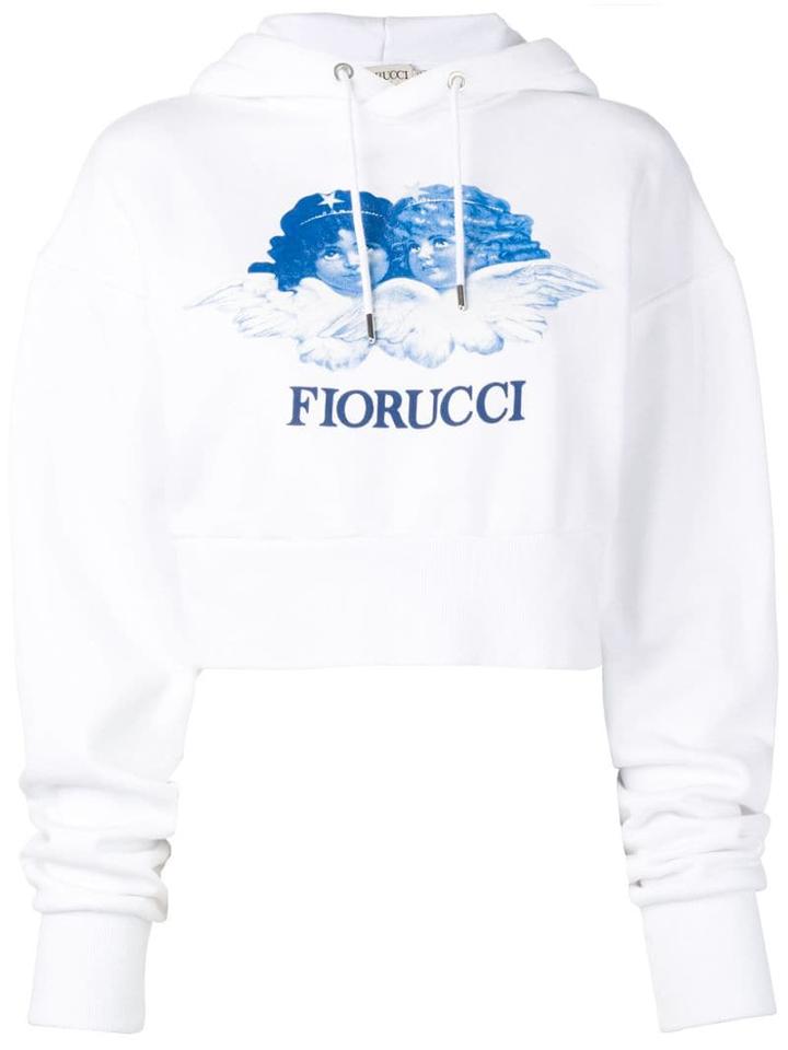 Fiorucci Heaven Angels Crop Hoodie - White
