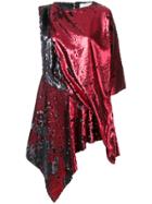 Marques'almeida Sequinned Asymmetric Dress - Red
