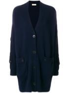 Wunderkind V-neck Long Cardigan - Blue