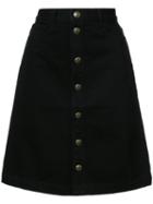 A.p.c. - Buttoned A-line Skirt - Women - Cotton - 34, Black, Cotton