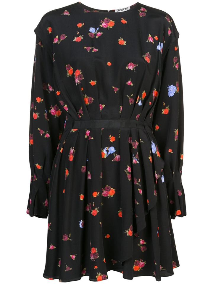Jason Wu Floral Midi Dress - Black