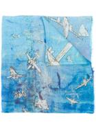 Faliero Sarti Aeroplane Print Scarf - Blue