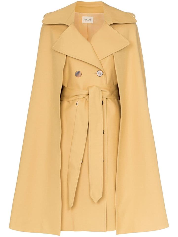 Khaite Donna Cotton Twill Trench Coat - Yellow
