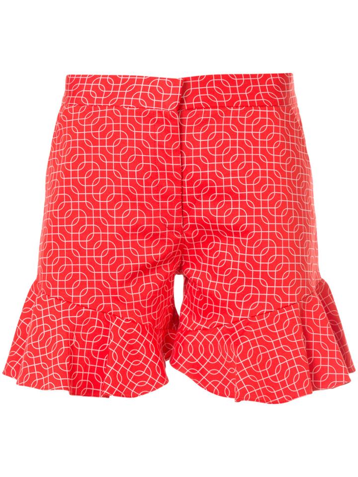 N Duo Ruffled Shorts - Red