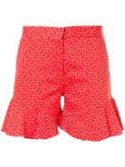 N Duo Ruffled Shorts - Red