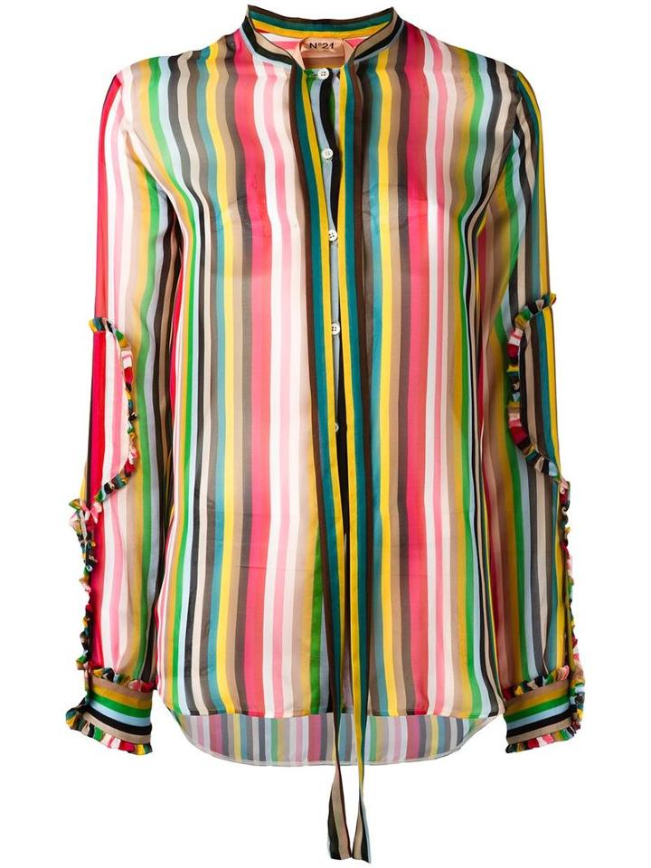 No21 Striped Shirt, Women's, Size: 46, Silk