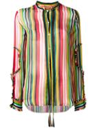 No21 Striped Shirt, Women's, Size: 46, Silk