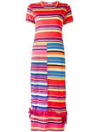 Comme Des Garçons Vintage Stripes And Ruffle Detailed Dress -
