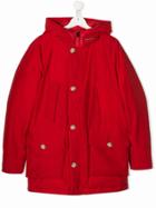 Woolrich Kids Teen Hooded Mid-length Coat - Red