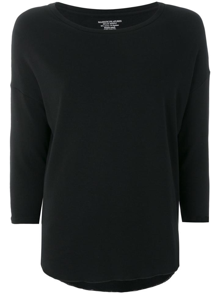 Majestic Filatures Three Quarter Sleeve T-shirt - Black