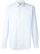 Eleventy Striped Shirt, Men's, Size: 41, Blue, Cotton
