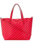 Karl Lagerfeld Striped Logo Shopper Bag - Red