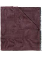 Lanvin Zebra Stripe Pattern Scarf, Men's, Pink/purple, Silk/wool