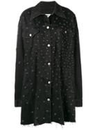 Mm6 Maison Margiela Oversized Grunge Shirt Jacket - Black