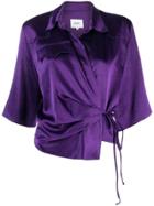 Nanushka Asymmetric Wrap Top - Purple