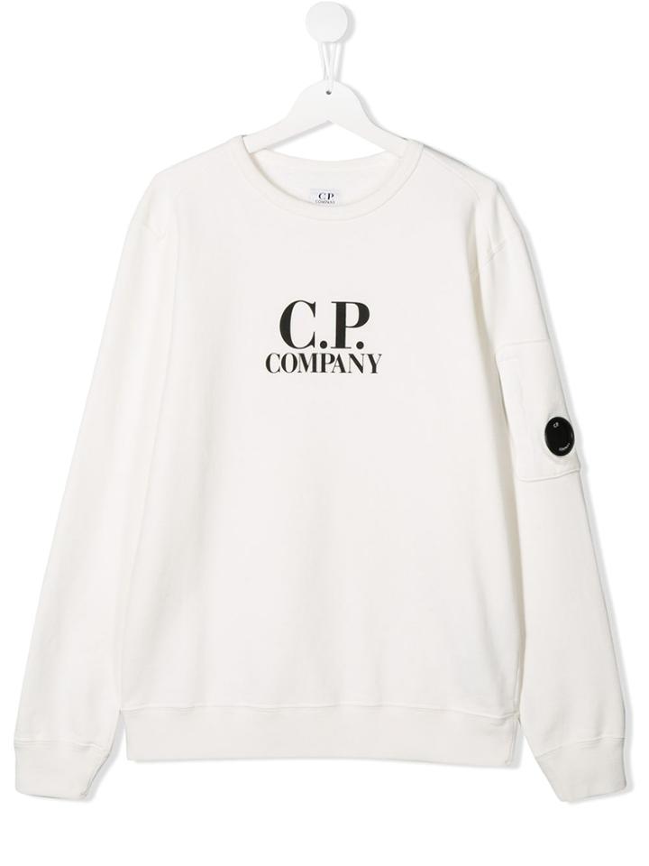 Cp Company Kids Logo Lens Sweatshirt - White