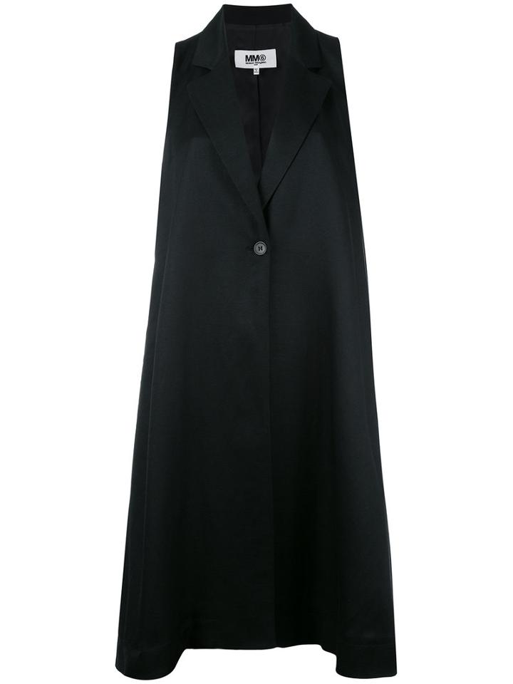 Mm6 Maison Margiela Oversized Waistcoat, Women's, Size: 44, Black, Linen/flax/viscose